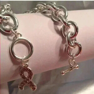 Pink Ribbon Toggle Bracelet